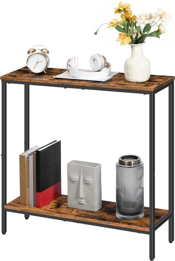 Inovra Stijlvolle en Multifunctionele Consoletafel voor Compacte Ruimtes in Donkerbruin en Zwart