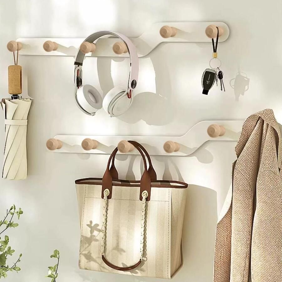 Inovra Stijlvolle en Veelzijdige Houten Kapstokhaken voor Elke Kamer Set van 2