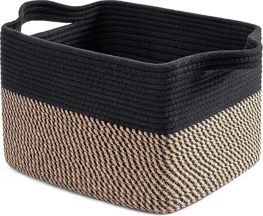 Inovra Stijlvolle Gevlochten Opbergmand voor Woonkamer Badkamer en Kinderkamer met Handvatten