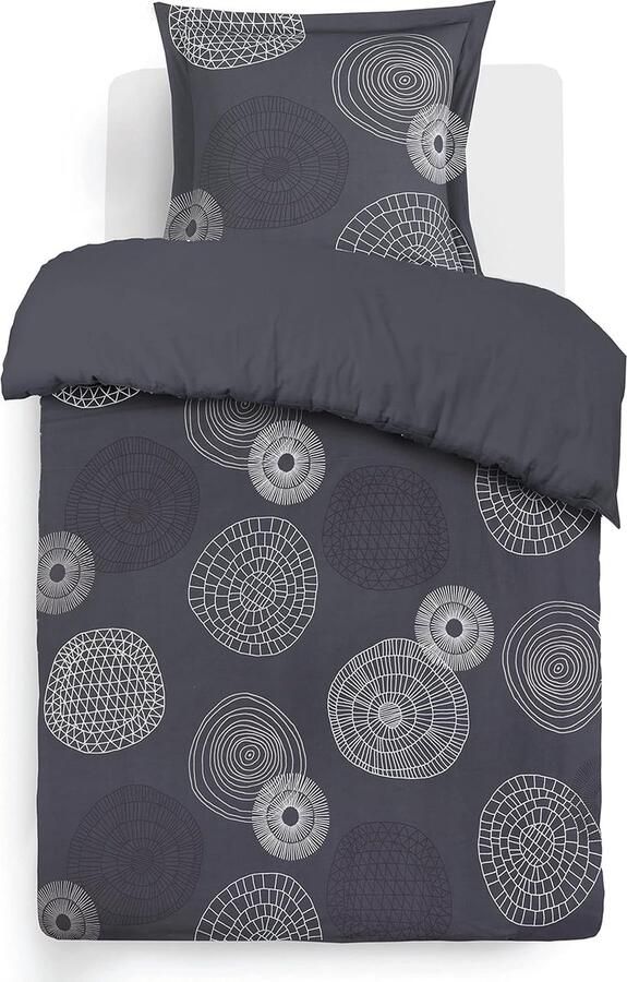 Inovra Stijlvolle Grijze Dekbedovertrekset van Hoogwaardige Katoen voor Eenpersoonsbedden 140x200cm 65x65cm