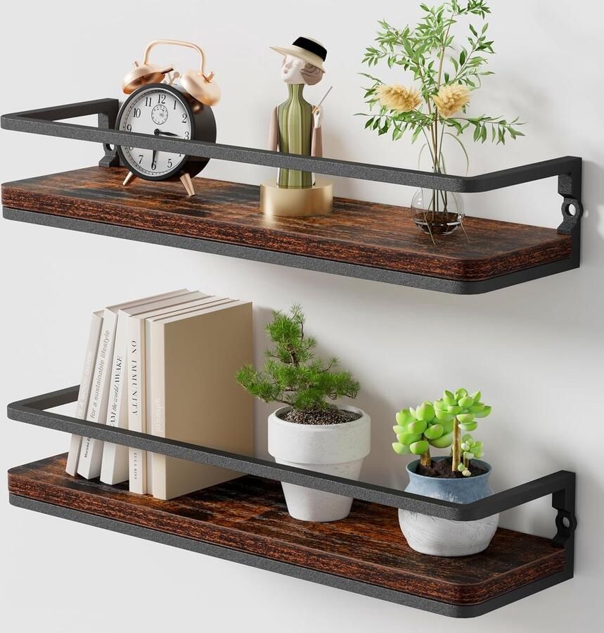 Inovra Stijlvolle Houten Zwevende Planken voor Woonkamer Keuken Kantoor en Badkamer