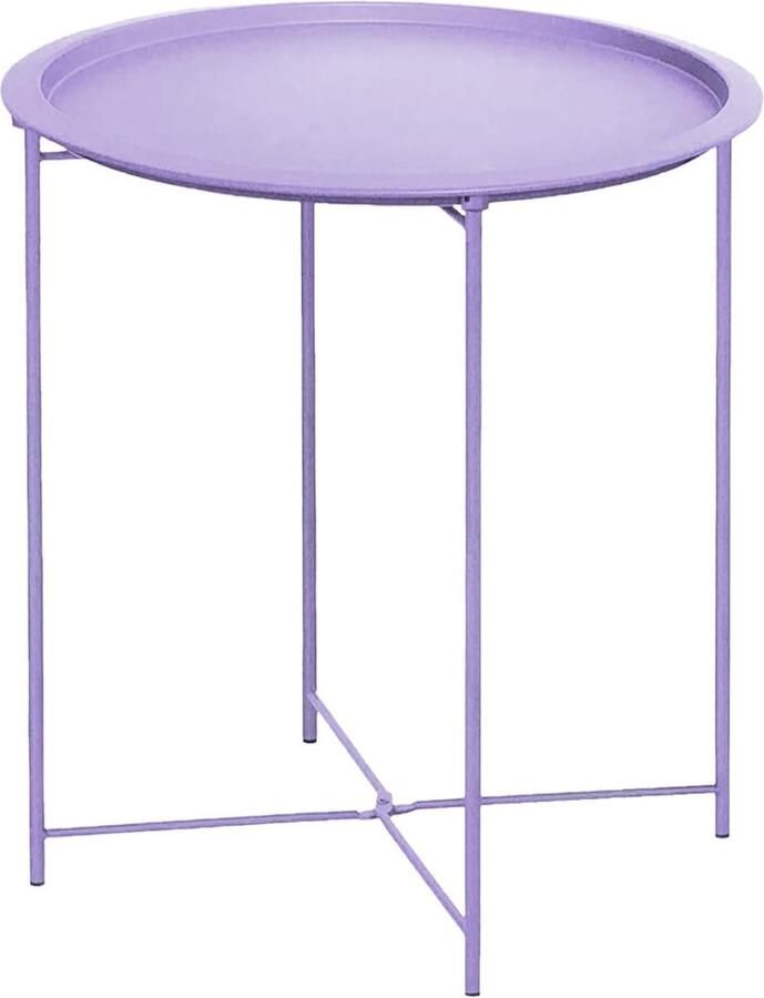 Inovra Stijlvolle Ronde Bijzettafel met Opbergruimte voor Woonkamer en Slaapkamer Gemakkelijk Draagbaar