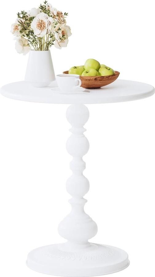 Inovra Stijlvolle Ronde Bijzettafel voor Woonkamer of Slaapkamer met Eenvoudige Montage