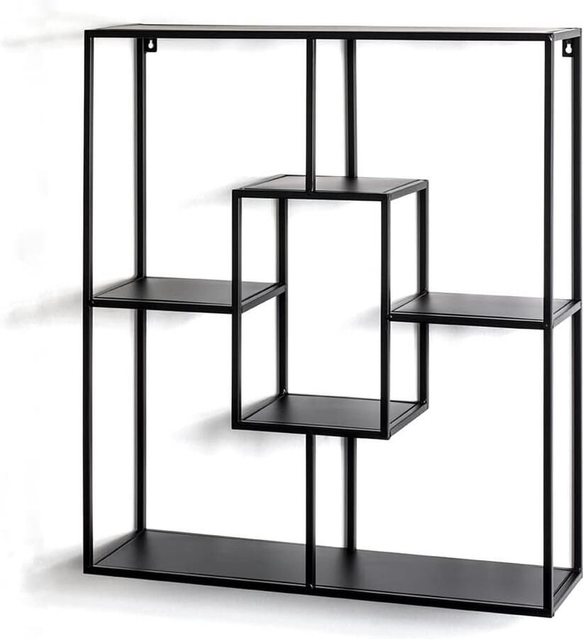 Inovra Stijlvolle Zwarte Metalen Wandplank met Moderne Uitstraling en Hoogwaardige Constructie