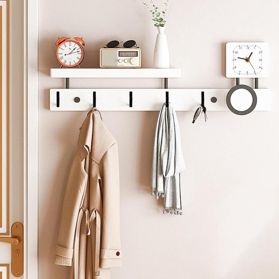 Inovra Stijlvolle Zwarte Wandhaken Set van 4 voor Badkamer Keuken en Slaapkamer