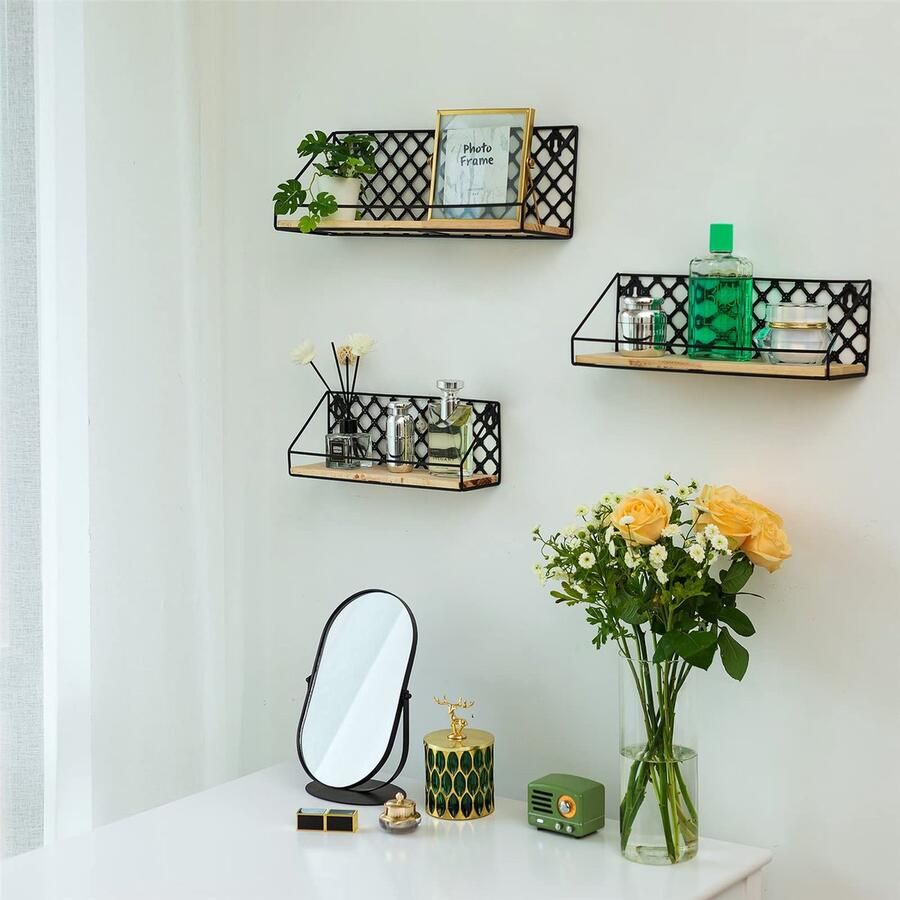 Inovra Stijlvolle Zwevende Wandplanken Set van 3 voor Elke Kamer