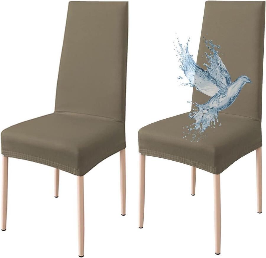 Inovra Stoelhoezen set van 2 waterdicht stretch universeel zacht en comfortabel Oeko-Tex -gecertificeerd voor thuis keuken bruiloft restaurant feest hotel ceremonie banket duifgrijs