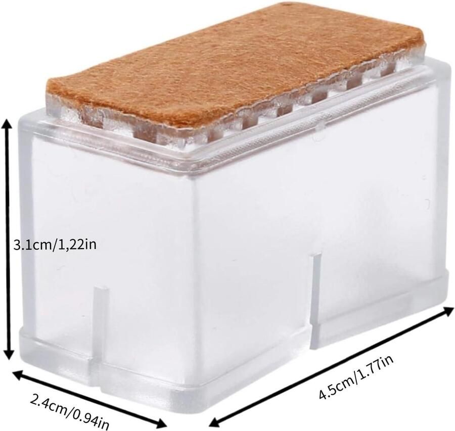 Inovra Stoelpoten Kap 8 stuks set Hoes voor Stoelpoten Rechthoekige Meubelpoten met Rubberen Zool PVC (Transparant) . Stoelonderdeel