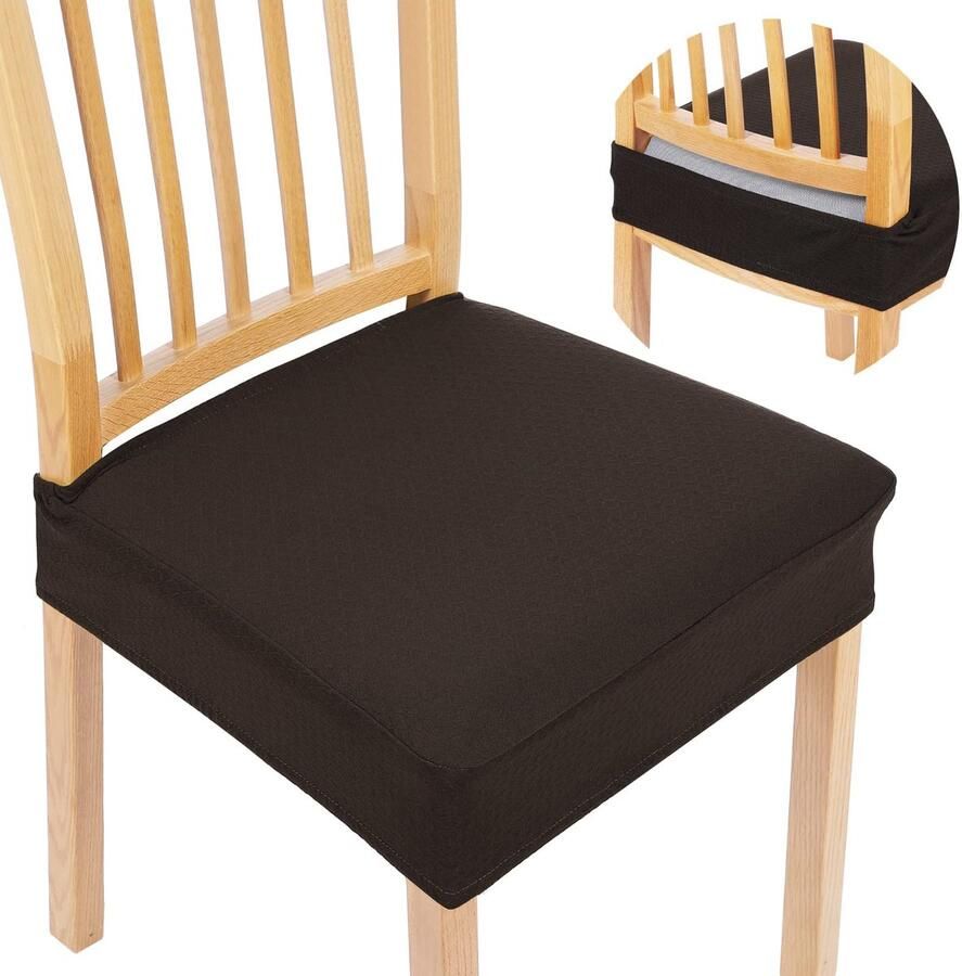 Inovra Stretchbare en Wasbare Stoelhoezen voor Eetkamerstoelen met Stijlvol Design Set van Twee