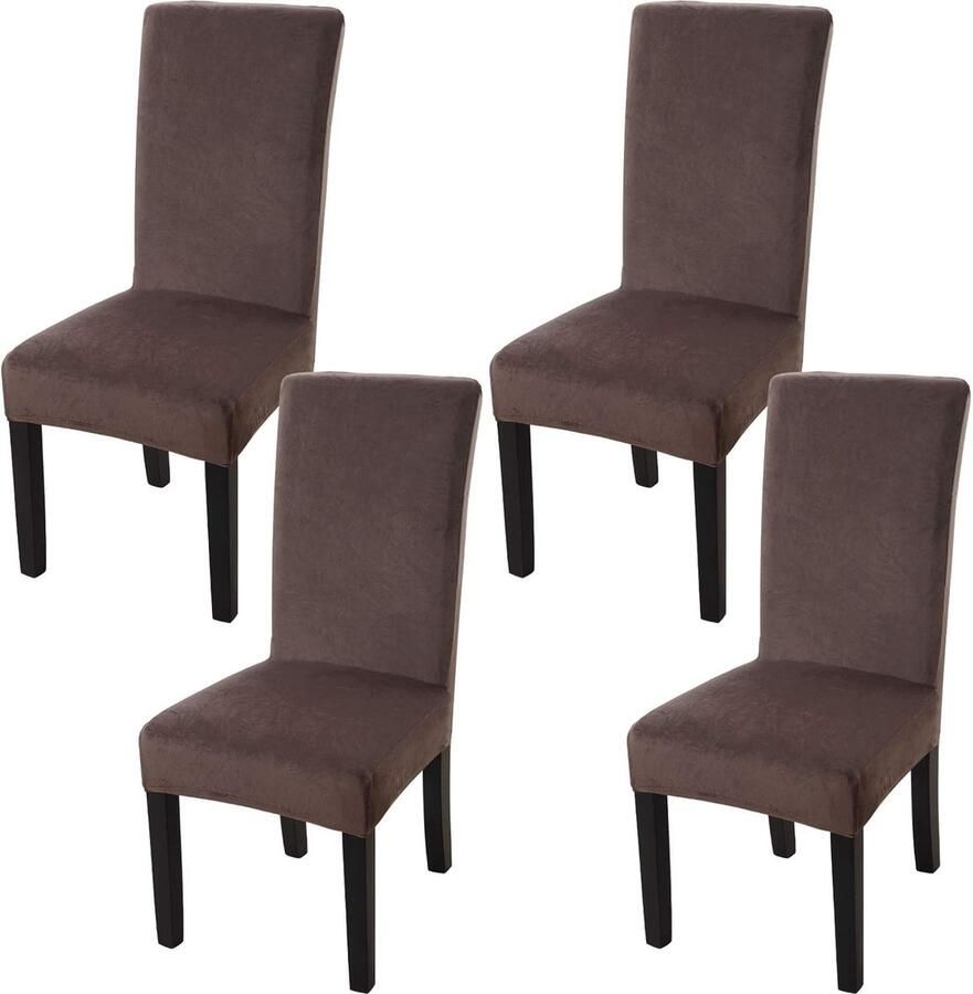 Inovra Stretchy Fluwelen Stoelhoezen Set van 4 voor Feestelijke en Dagelijkse Gebruiken