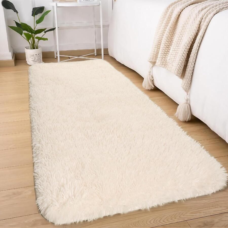 Inovra Superzacht en Stijlvol Pluizig Vloerkleed voor Woonkamer en Slaapkamer Antislip en Wasbaar 60 x 120 cm