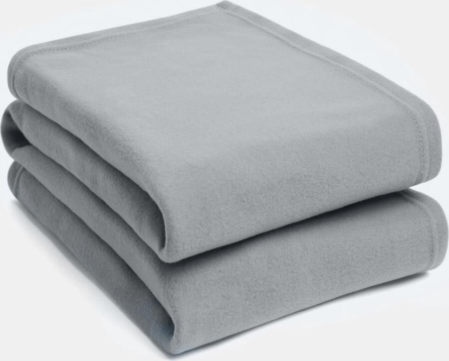 Inovra Superzachte Fleece Deken voor Bank Bed of Stoel in Effen Grijs 120 x 150 cm