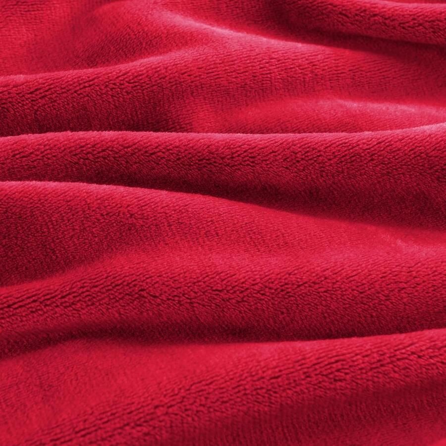 Inovra Superzachte Fleece Deken voor Bank en Bed 130 x 150 cm Lichtgewicht en Comfortabel Rode Kleur