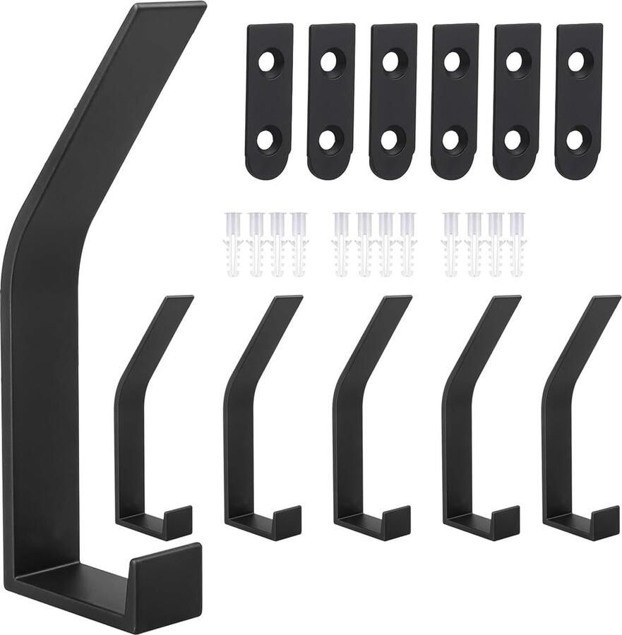 Inovra Tijdloze en Moderne Set van 6 Wandhaken met Dubbele Functionaliteit voor Ruimtes