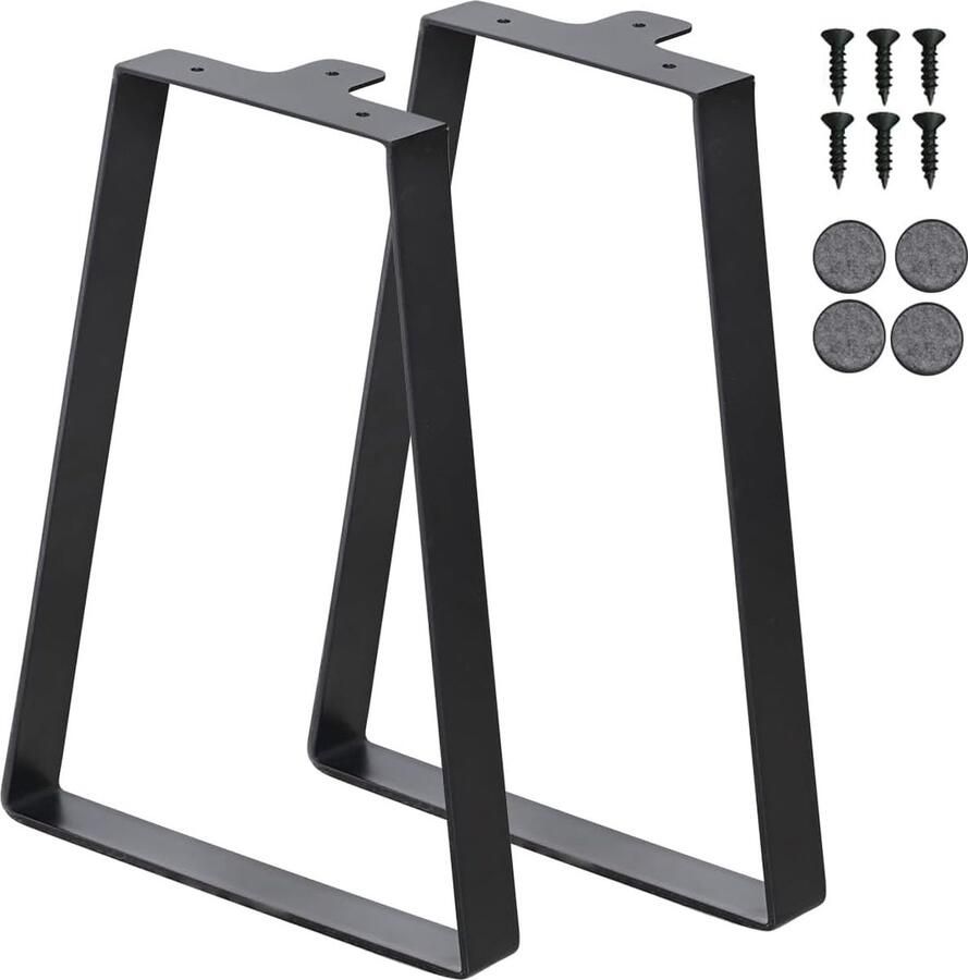 Inovra Tijdloze Trapeziumvormige Tafelpoten van Metaal voor Industrieel Meubelontwerp en Doe-Het-Zelf Projecten