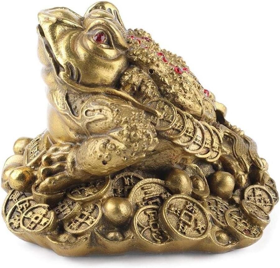 Inovra Feng Shui Richesse Lune Fortune Traditionele 3-Poots Kikker Decor voor Bureau Prospérité Feng Shui