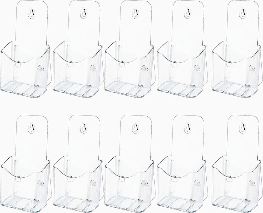 Inovra Transparante Wand- en Tafelbrochurehouders Set van 10 voor A6 Formaat