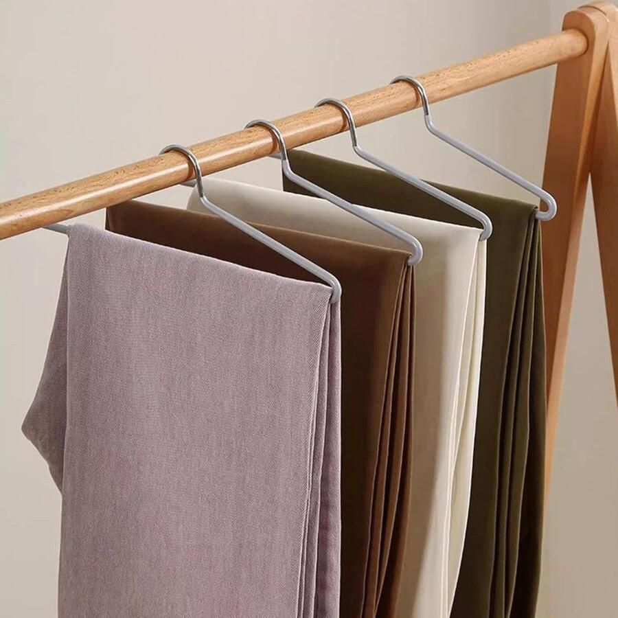 Inovra Trouser Hangers Set van 12 met Open Einden en Antislip Coating voor Efficiënte Kledingopslag