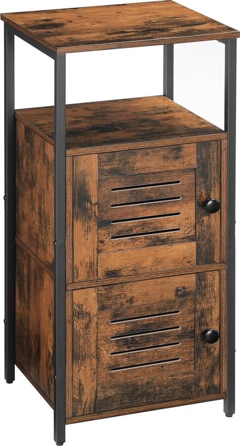 Inovra Veelzijdige Opbergkast met Open Planken en Lamellendeur voor Elk Interieur