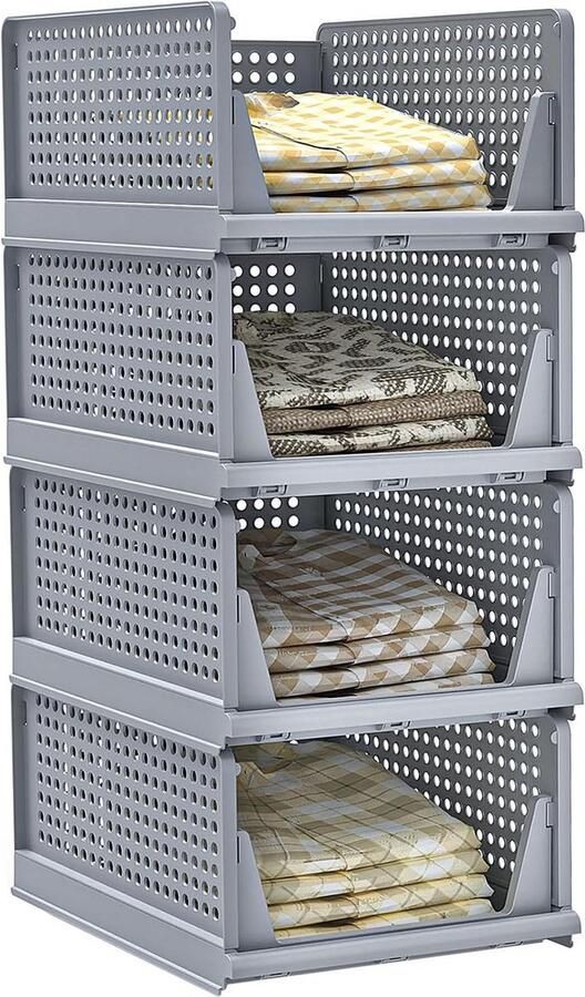 Inovra Veelzijdige Set van 4 Opvouwbare Organizer Lades voor Kleding en Huishoudelijke Artikelen