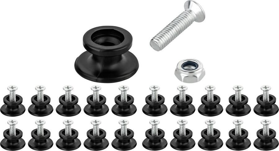 Inovra Versterkte Bevestigingsknoppen voor Aanhangernet Zeildoek en Touwbevestiging met RVS Schroeven