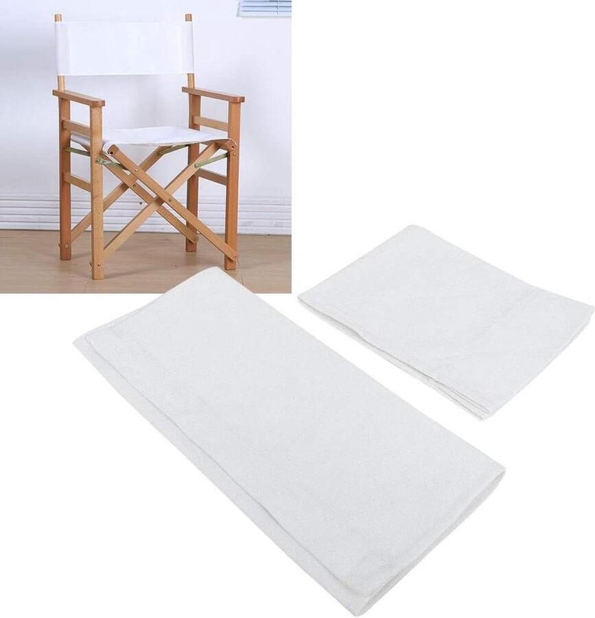 Inovra Vervangingsset Canvas voor Regiestoel Stoeldoek voor Huis Supplies Meubelaccessoires Blauw Kleurrijk Zwart Wit 1 Set