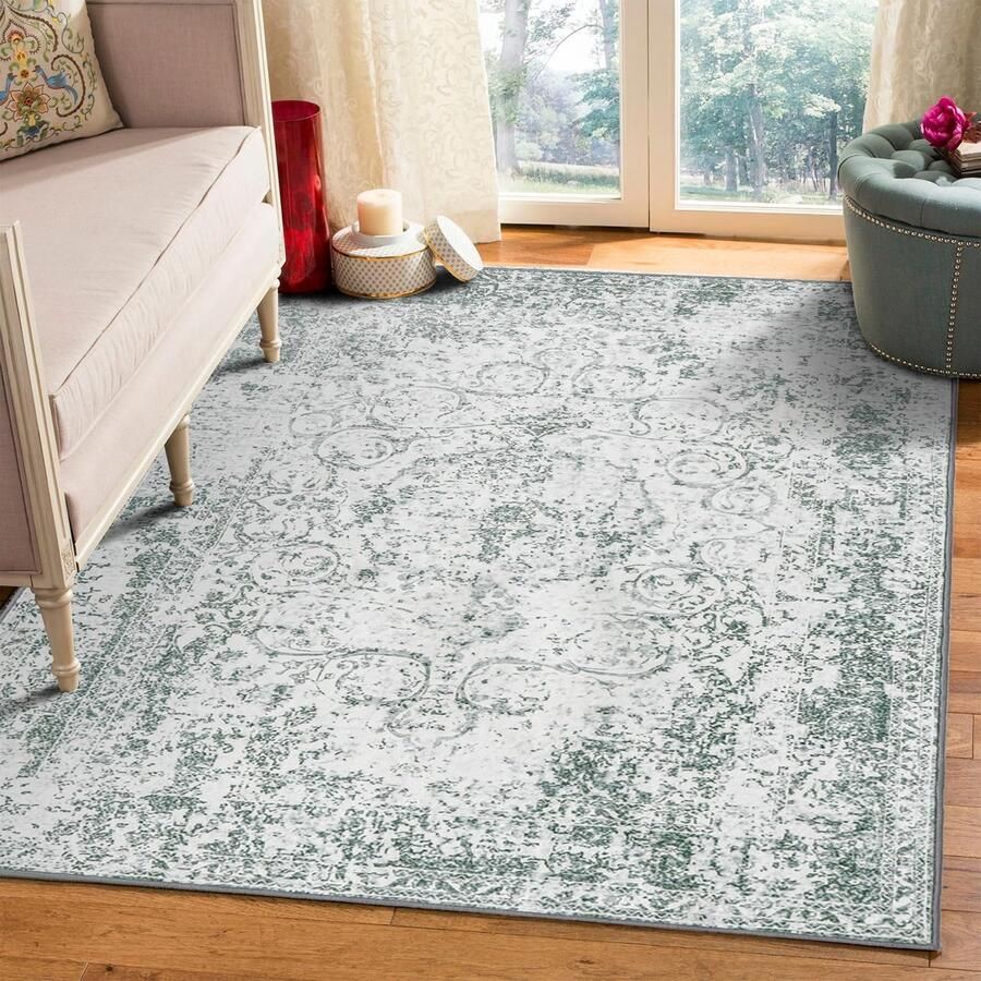 Inovra Vintage Geïnspireerd Laagpolig Tapijt met Boheems Design voor Woon- en Slaapkamer