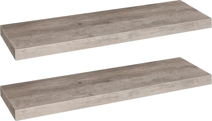 Inovra Wandplank zwevende planken set van 2 stevige wandplanken 80 x 20 x 3 8 cm hangplanken met onzichtbare beugels voor badkamer slaapkamer keuken kantoor woonkamer Greige
