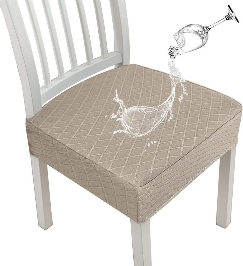 Inovra Waterafstotende en Rekbare Stoelhoezen voor Eetkamerstoelen in Stijlvol Ruitpatroon