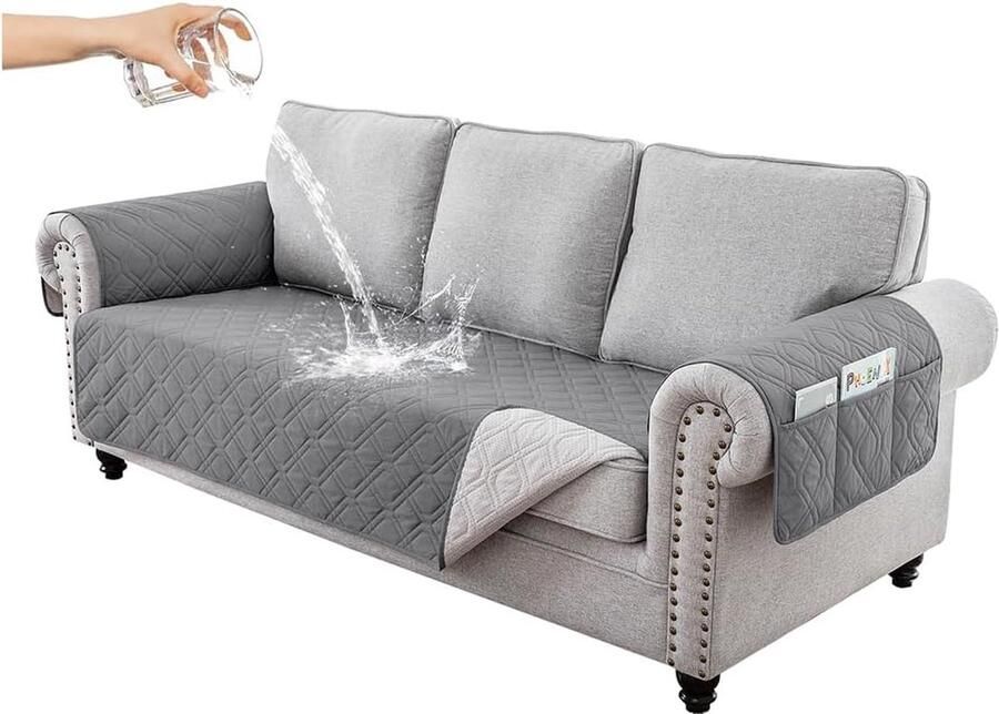 Inovra Waterdichte en Antislip Driezitsbankhoes met Handige Zijvakken voor Kinderen en Huisdieren