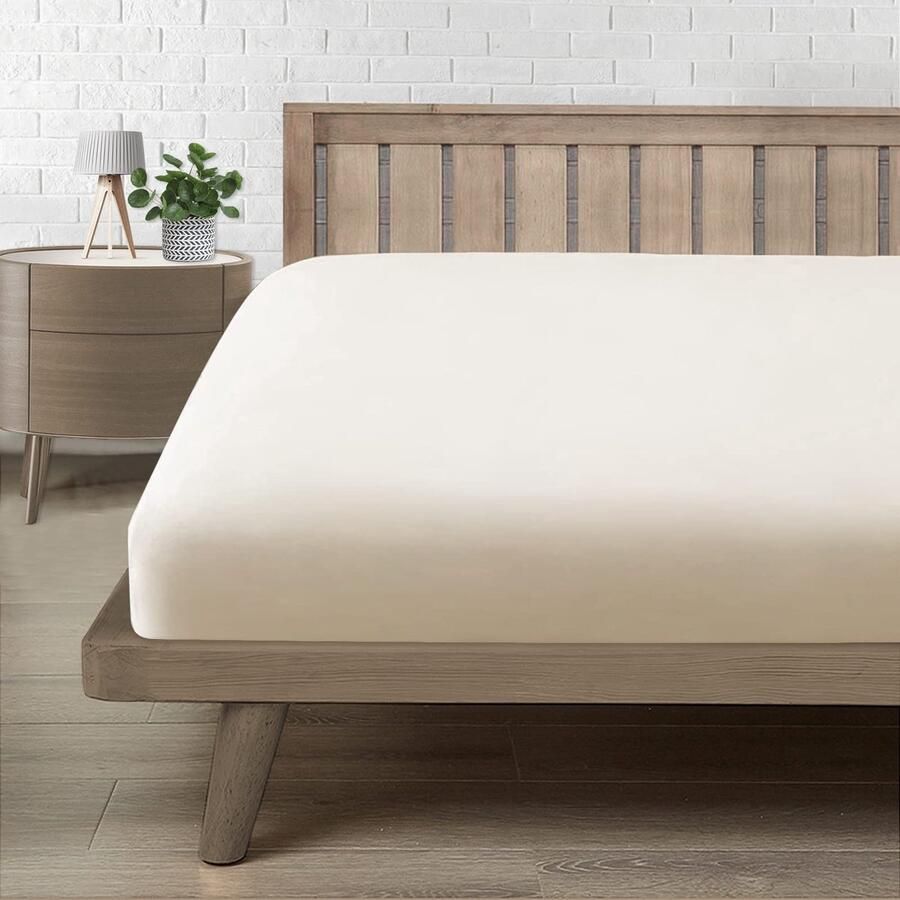 Inovra Zacht en Ademend Hoeslaken voor Optimaal Slaapcomfort Geschikt voor Matrassen Beige