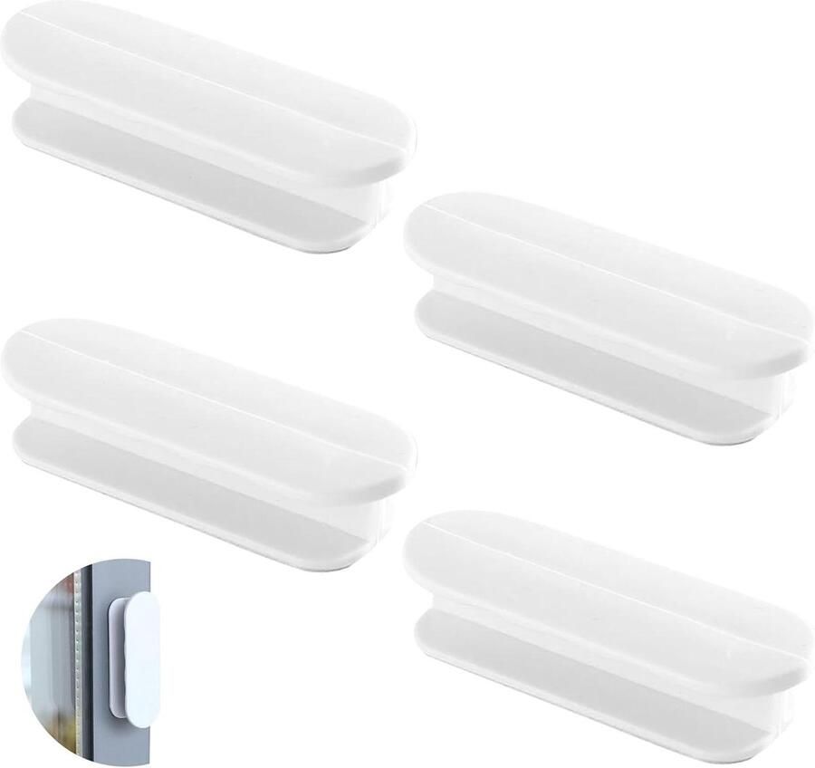 Inovra Zelfklevende deurklinkenset zonder boren kunststof deurgrepen voor balkon en raam Wit Toebehoren voor lade kast en meubels