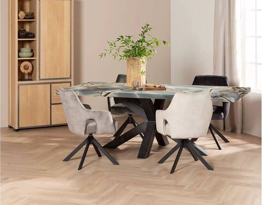 Inrichting op maat Bohemian Beige Kwartsiet Natuursteen- Rechthoekig Onderstel Metaal 75cm hoog 180x100 - Foto 3