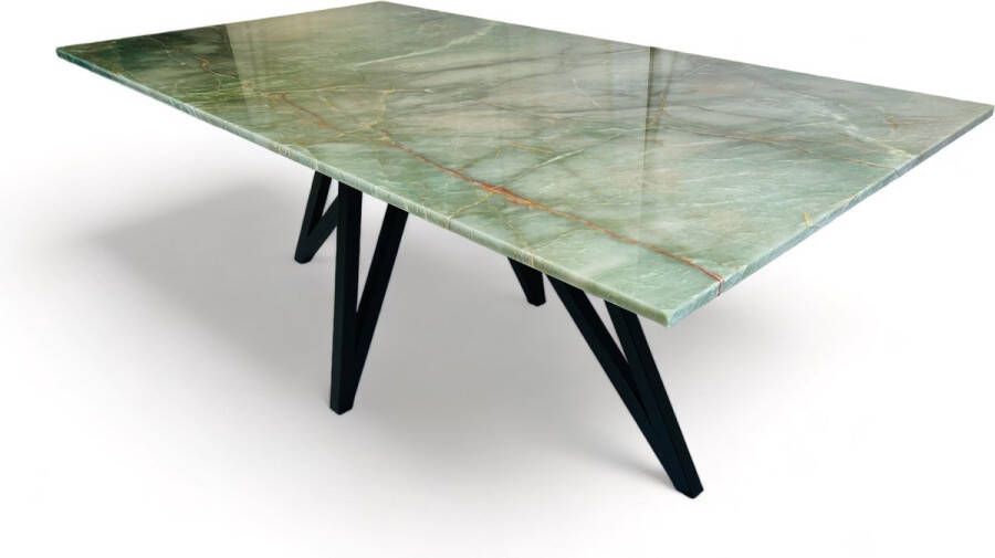 Inrichting op maat Green Fantasy Kwartsiet Eettafel Rechthoekig Natuursteen 200x110