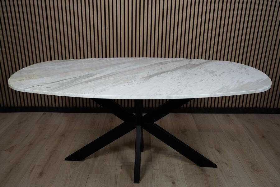 Inrichting op maat Taj Mahal Eetkamertafel Rechthoekig premium kwartsiet tafel design natuurstenen tafel marmer exclusieve tafel 190x95 - Foto 2