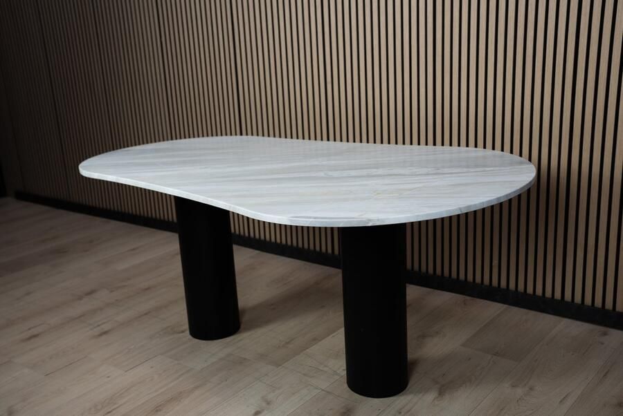 Inrichting op maat Taj Mahal Eetkamertafel Eettafel kwartsiet marmer- Rechthoekig natuursteen Design natuurstenen tafels 192x95 - Foto 2