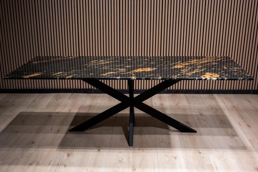 Inrichting op maat Belvedere kwartsiet Eettafel – Rechthoekig 100x195 cm marmer natuursteen luxe-eettafel modern