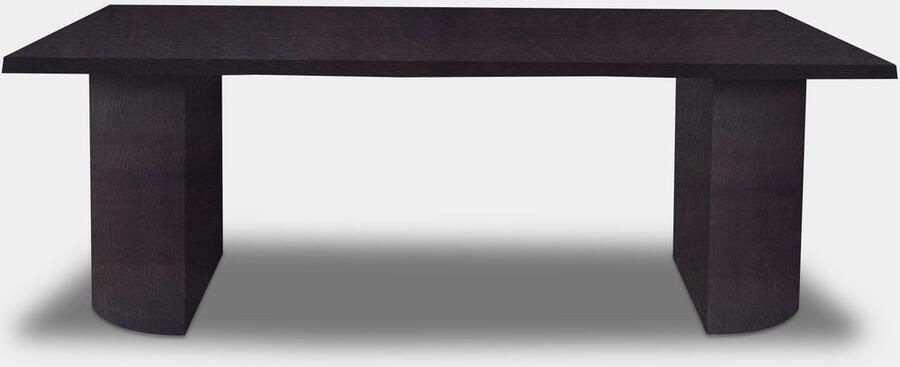 Inrichting op maat Tafel Boomstam Eikenhout Half Rond Night Glow