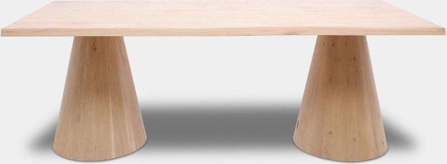 Inrichting op maat Tafel Boomstam Eikenhout Set Kegelpoot Onbehandeld