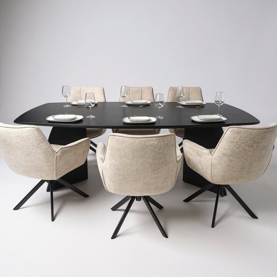 Inrichting op maat Tafel Deens Ovaal Eikenhout Set Driehoek Donker Eiken