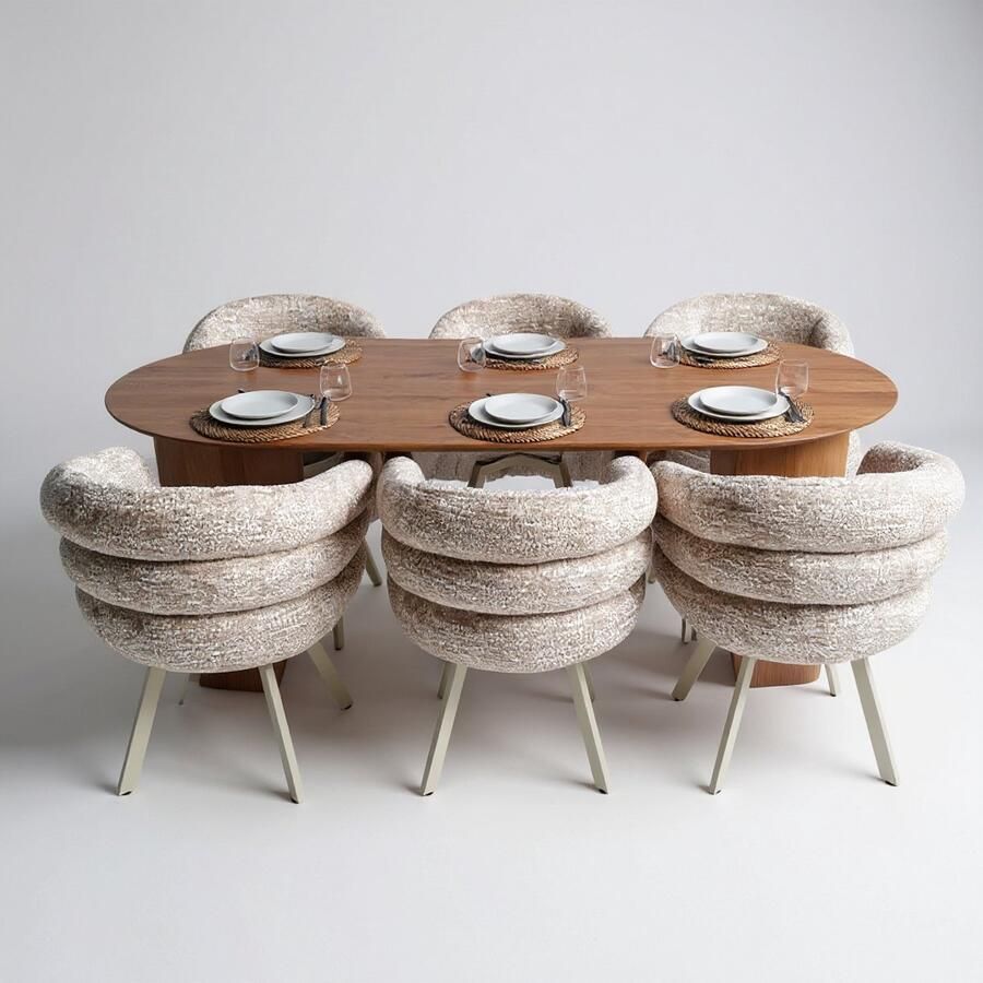 Inrichting op maat Tafel Plat Ovaal Eikenhout Half Rond Toscane 102