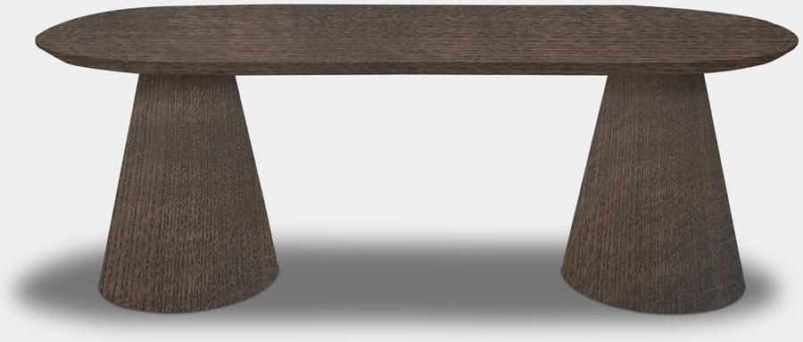 Inrichting op maat Tafel Plat Ovaal Eikenhout Set Kegelpoot Zand