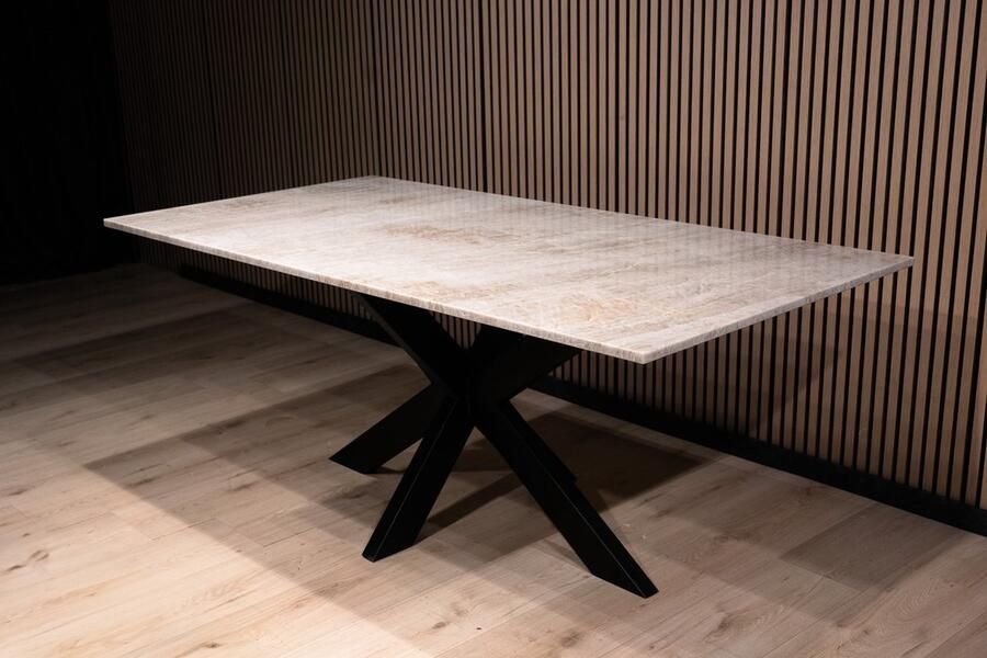 Inrichting op maat Taj Mahal Eetkamertafel Eettafel kwartsiet marmer- Rechthoekig natuursteen Design natuurstenen tafels 192x95 - Foto 3
