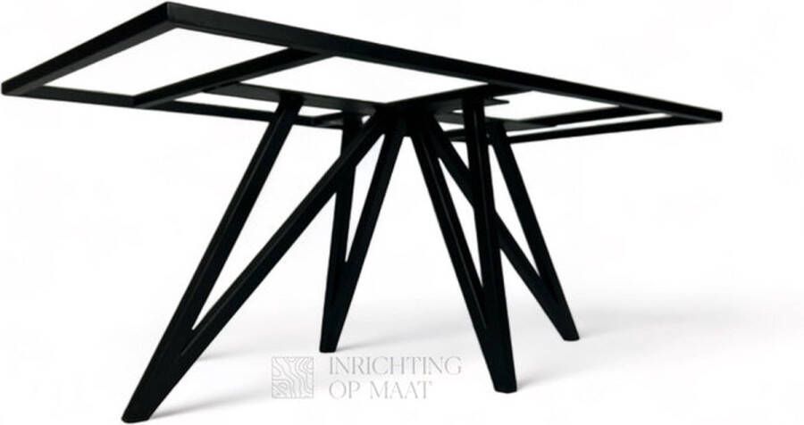 Inrichting op maat Tafelpoot Matrix Zwart Gepoedercoat Metaal Tafel onderstel incl. Frame 75cm hoog Ral 9005 230x75 - Foto 3