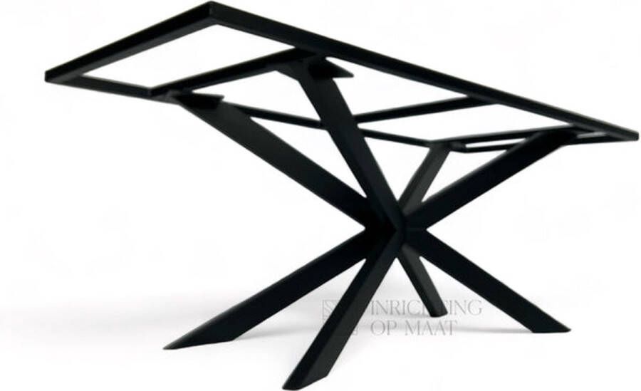 Inrichting op maat Tafelpoot Matrix Zwart Gepoedercoat Metaal Tafel onderstel incl. Frame 75cm hoog Ral 9005 230x75 - Foto 7