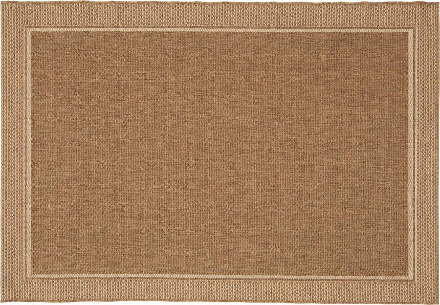 Inspire Rechthoekig tapijt EMMA 1450g m² 5 mm x B.120 cm x L.170 cm beige gevlochten vloerkleed voor binnen en buiten balkontapijt buitentapijt vloerkleed woonkamer polypropyleen