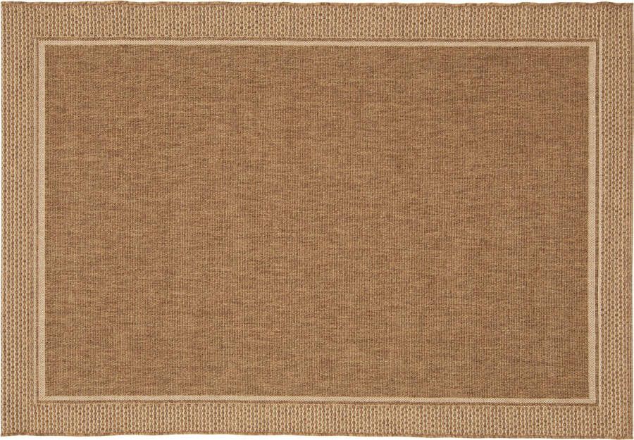 Inspire Rechthoekig tapijt EMMA 1450g m² 5 mm x B.160 cm x L.230 cm beige gevlochten vloerkleed voor binnen en buiten balkontapijt buitentapijt vloerkleed woonkamer polypropyleen