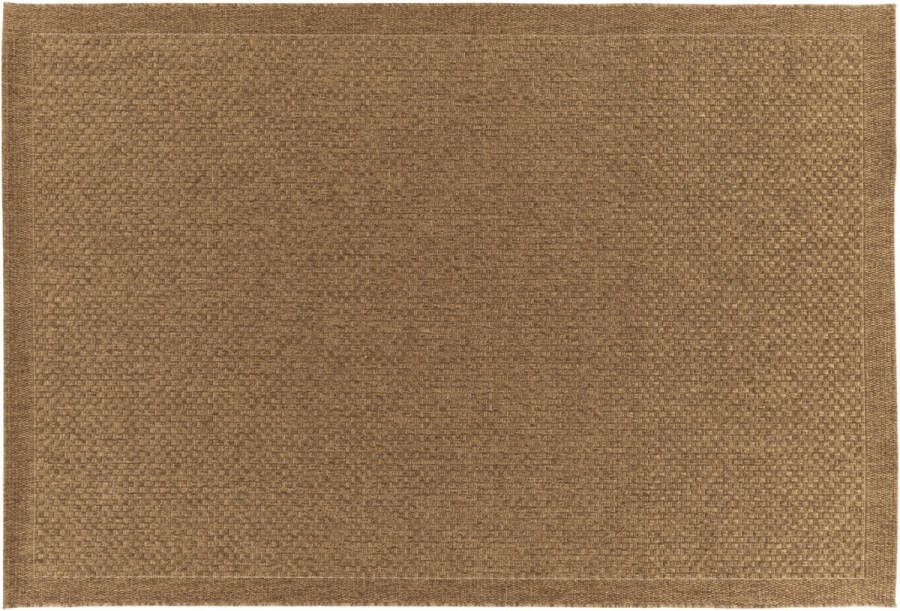 Inspire Rechthoekig Tapijt EMMA Beige Gevlochten Tapijt voor binnen en buiten Balkontapijt Buitentapijt Tapijt woonkamer Polypropyleen 1500g m² 7 mm x B.120 cm x L.170 cm