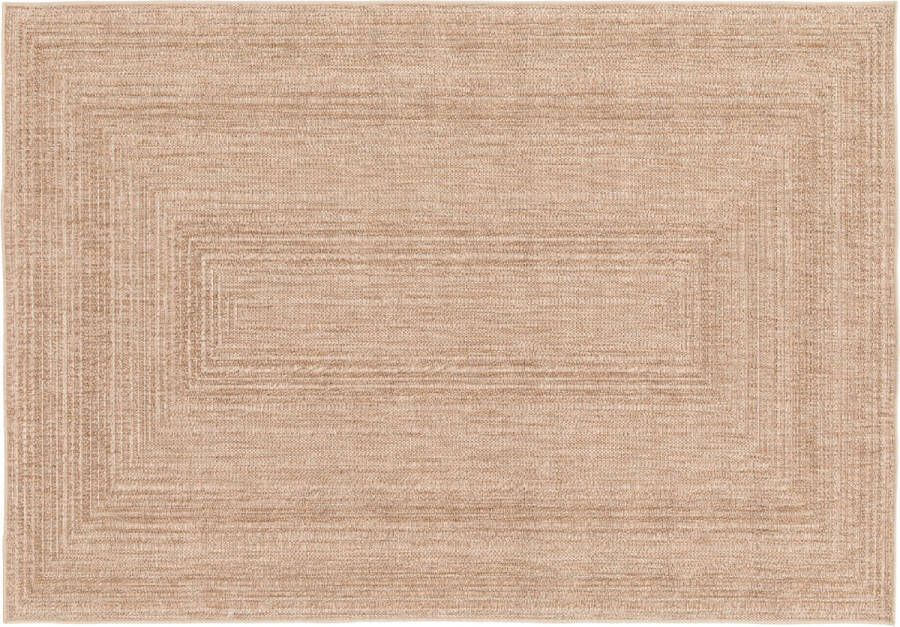 Inspire Rechthoekig tapijt FUJIN beige gevlochten 8 mm x B.120 cm x L.170 cm polypropyleen 1850g m² buitentapijt tapijt voor binnen en buiten balkontapijt woonkamertapijt