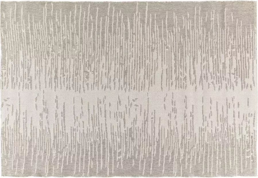 Inspire Rechthoekig tapijt KELYA beige etnisch patroon met strepen tapijt voor binnen en buiten tapijt voor buiten tapijt woonkamer polypropyleen 1500g m² 7mm x B160cm x L230cm